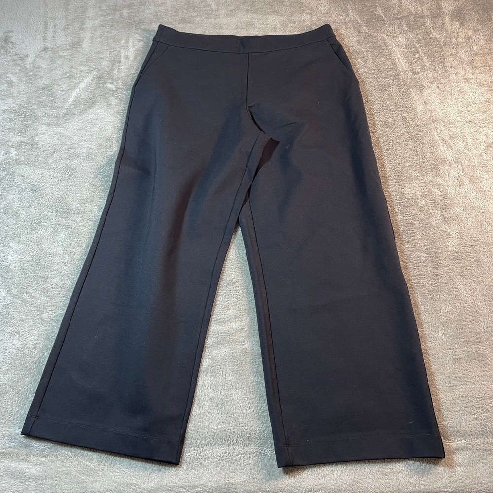 Soft Surroundings Pants Women's XL Black Wide Leg Cropped Career Casual Work